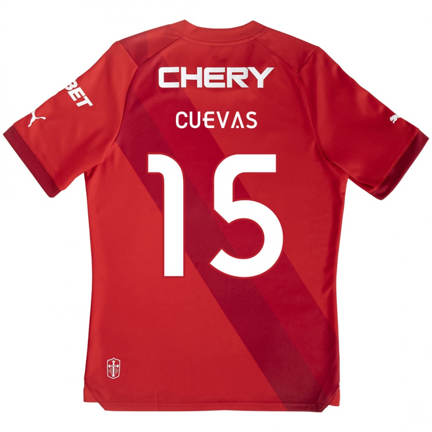 Børn Cristian Cuevas #15 Rød Hvid Udebane Spillertrøjer 2024/25 Trøje T-Shirt