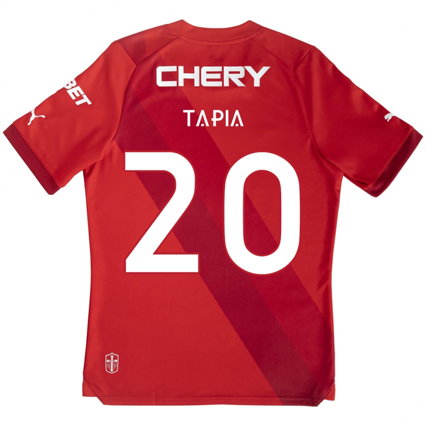 Børn Gonzalo Tapia #20 Rød Hvid Udebane Spillertrøjer 2024/25 Trøje T-Shirt