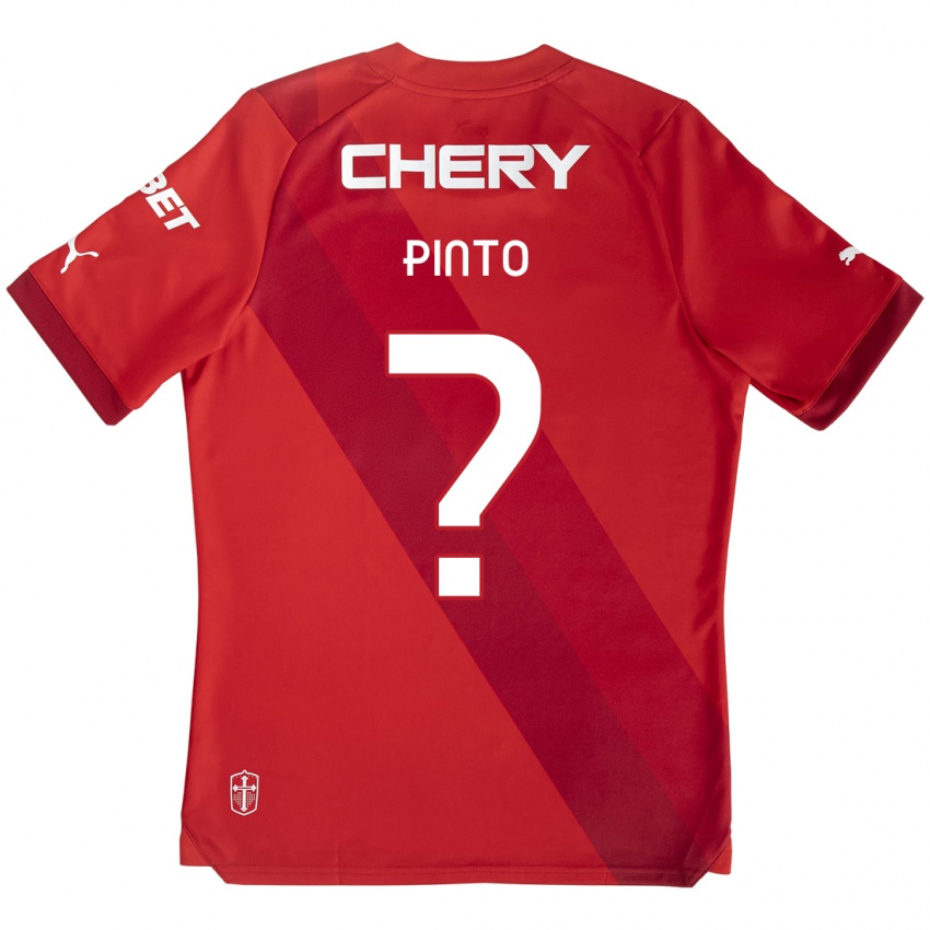 Børn Pablo Pinto #0 Rød Hvid Udebane Spillertrøjer 2024/25 Trøje T-Shirt