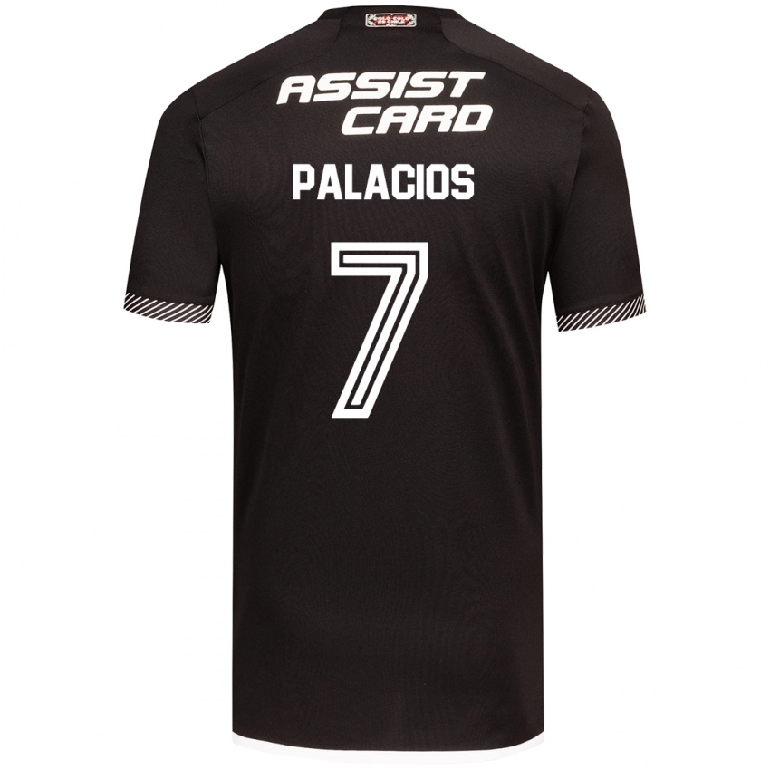 Børn Carlos Palacios #7 Sort Hvid Udebane Spillertrøjer 2024/25 Trøje T-Shirt