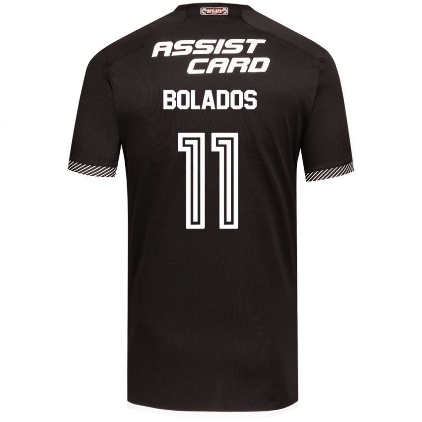 Børn Marcos Bolados #11 Sort Hvid Udebane Spillertrøjer 2024/25 Trøje T-Shirt