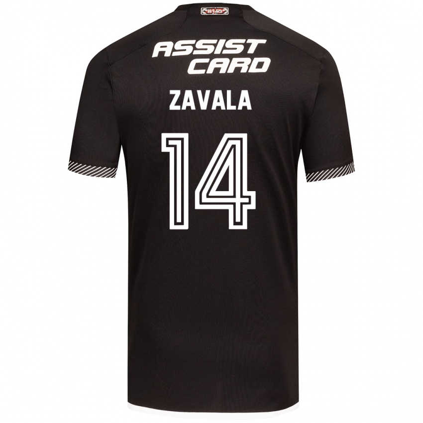 Børn Cristián Zavala #14 Sort Hvid Udebane Spillertrøjer 2024/25 Trøje T-Shirt