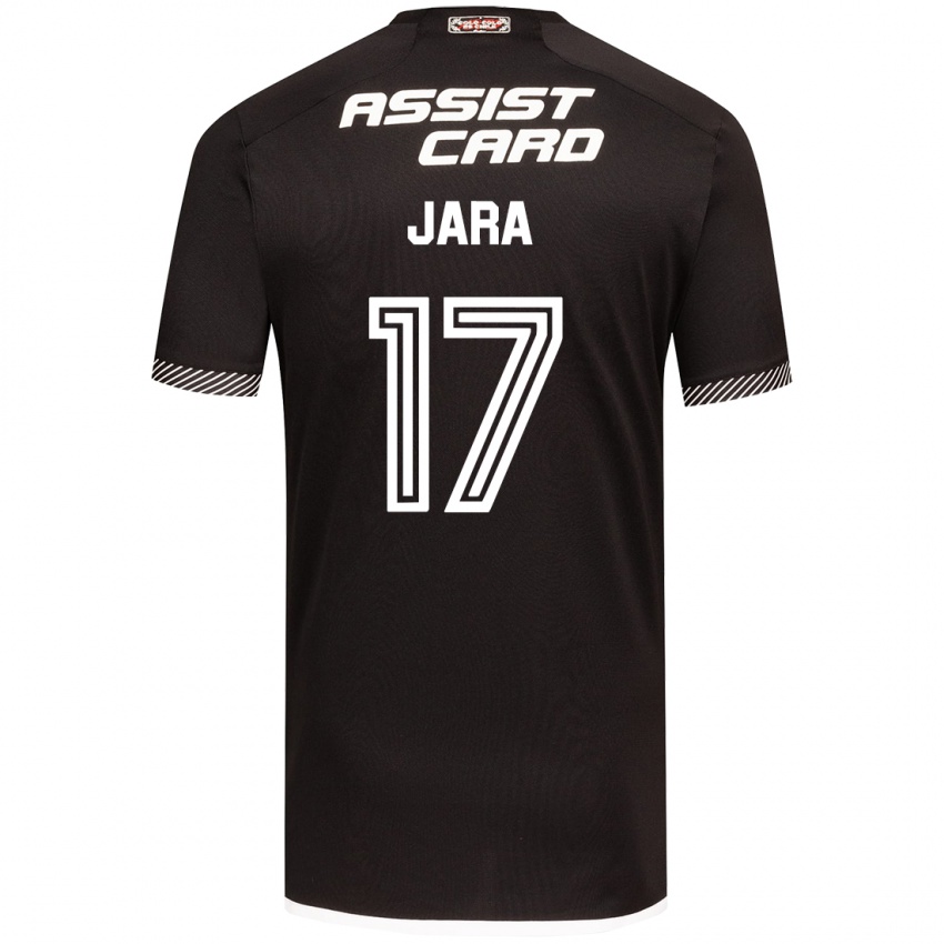 Børn Ignacio Jara #17 Sort Hvid Udebane Spillertrøjer 2024/25 Trøje T-Shirt