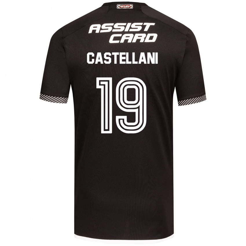 Børn Gonzalo Castellani #19 Sort Hvid Udebane Spillertrøjer 2024/25 Trøje T-Shirt