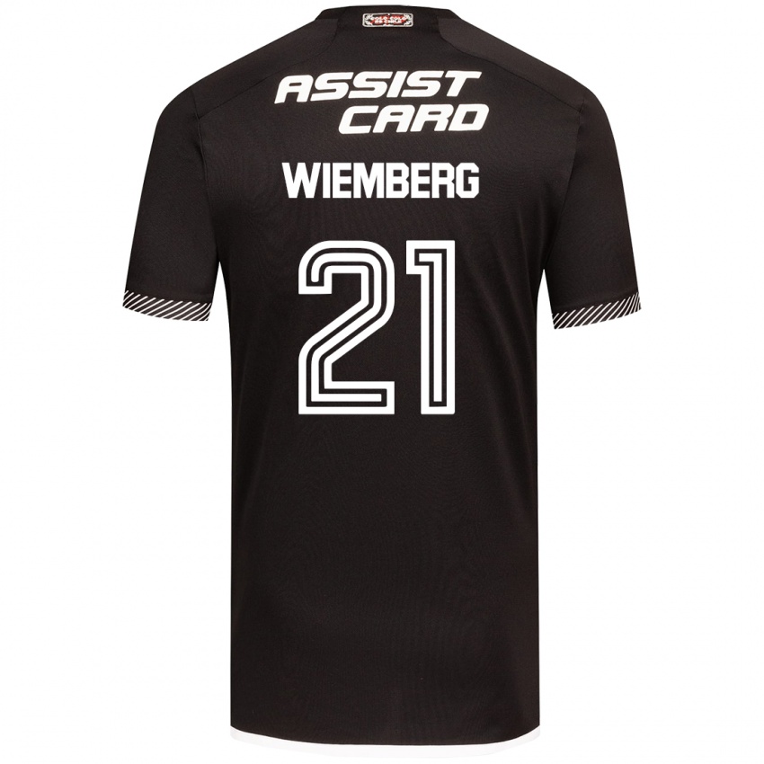 Børn Erick Wiemberg #21 Sort Hvid Udebane Spillertrøjer 2024/25 Trøje T-Shirt