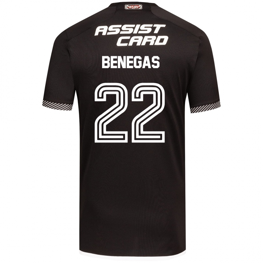 Børn Leandro Benegas #22 Sort Hvid Udebane Spillertrøjer 2024/25 Trøje T-Shirt