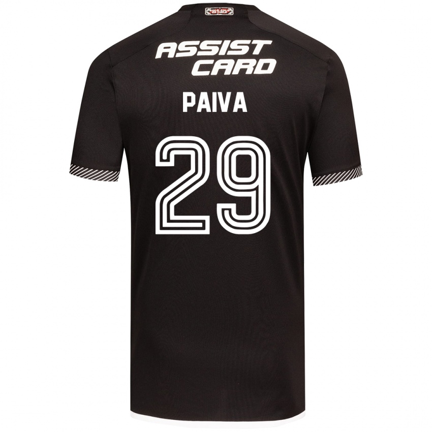 Børn Guillermo Paiva #29 Sort Hvid Udebane Spillertrøjer 2024/25 Trøje T-Shirt