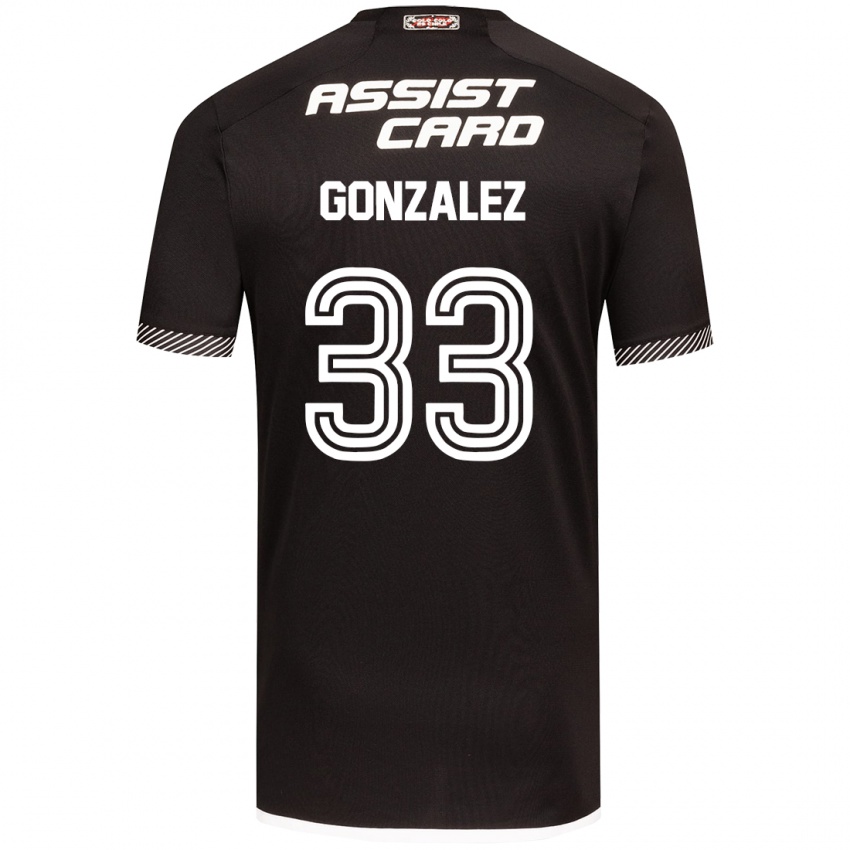 Børn Ramiro González #33 Sort Hvid Udebane Spillertrøjer 2024/25 Trøje T-Shirt