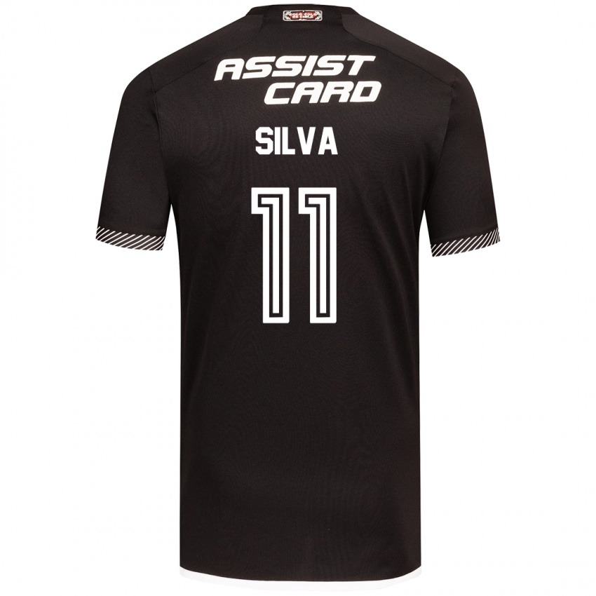 Børn Martín Silva #11 Sort Hvid Udebane Spillertrøjer 2024/25 Trøje T-Shirt