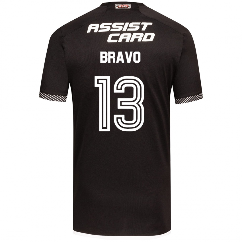 Børn Santiago Bravo #13 Sort Hvid Udebane Spillertrøjer 2024/25 Trøje T-Shirt