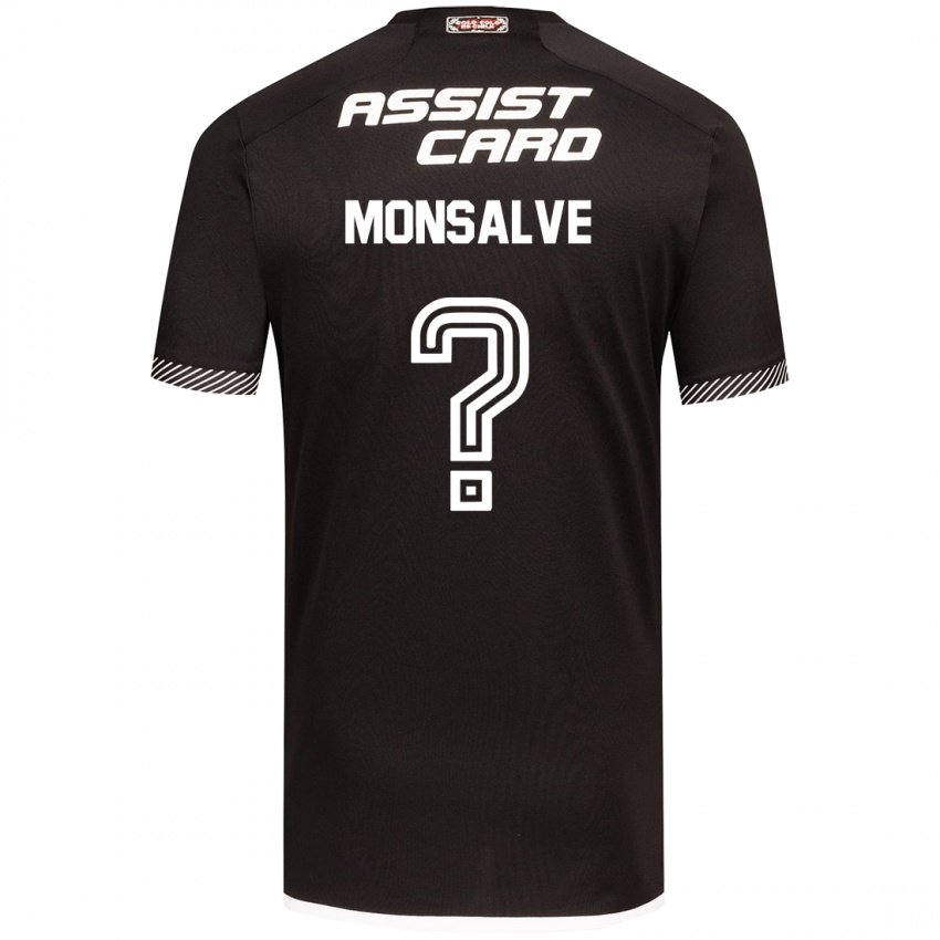 Børn Gaspar Monsalve #0 Sort Hvid Udebane Spillertrøjer 2024/25 Trøje T-Shirt