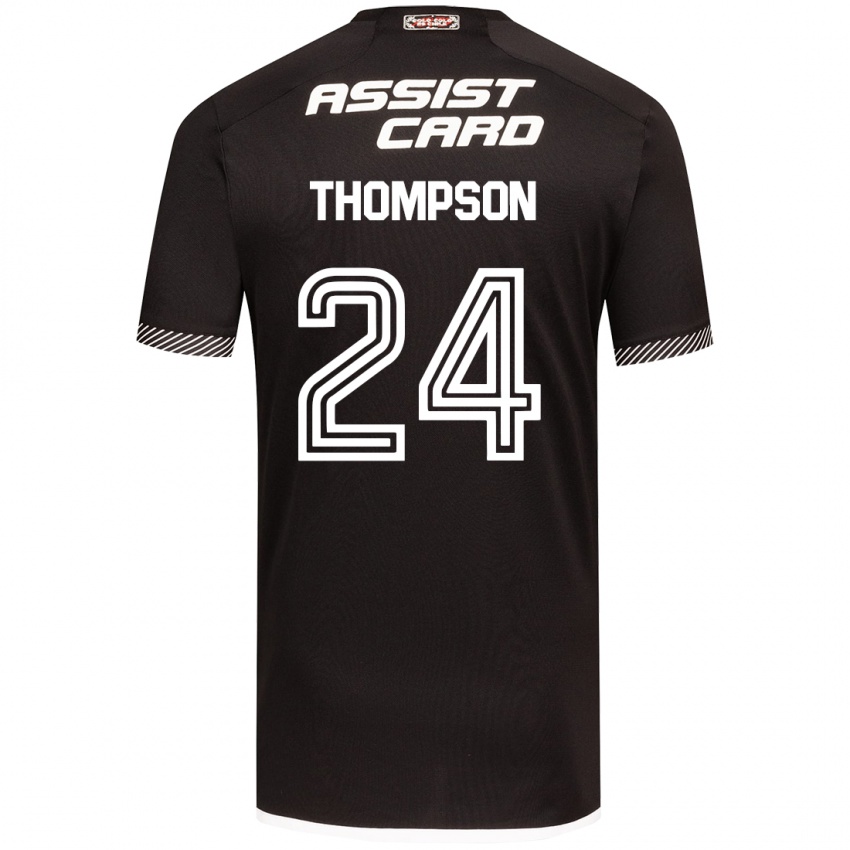 Børn Jordhy Thompson #24 Sort Hvid Udebane Spillertrøjer 2024/25 Trøje T-Shirt