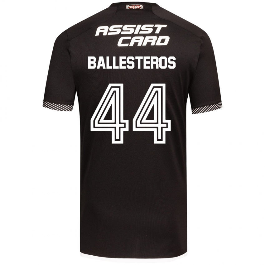 Børn Martín Ballesteros #44 Sort Hvid Udebane Spillertrøjer 2024/25 Trøje T-Shirt