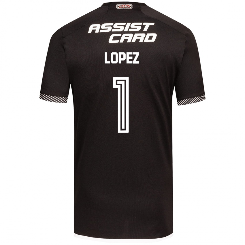 Børn Yessenia López #1 Sort Hvid Udebane Spillertrøjer 2024/25 Trøje T-Shirt