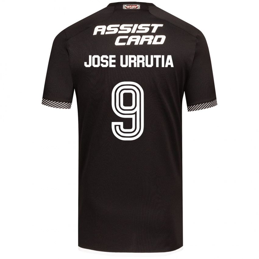 Børn María José Urrutia #9 Sort Hvid Udebane Spillertrøjer 2024/25 Trøje T-Shirt