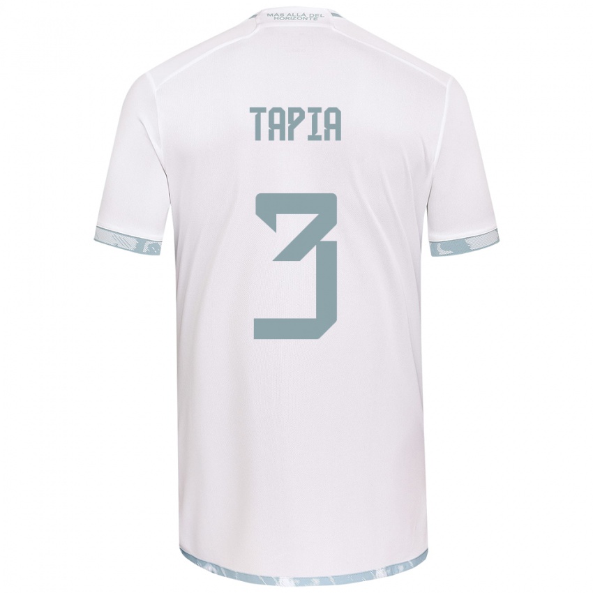 Børn Ignacio Tapia #3 Hvid Grå Udebane Spillertrøjer 2024/25 Trøje T-Shirt