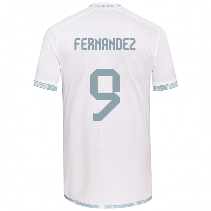 Børn Leandro Fernández #9 Hvid Grå Udebane Spillertrøjer 2024/25 Trøje T-Shirt