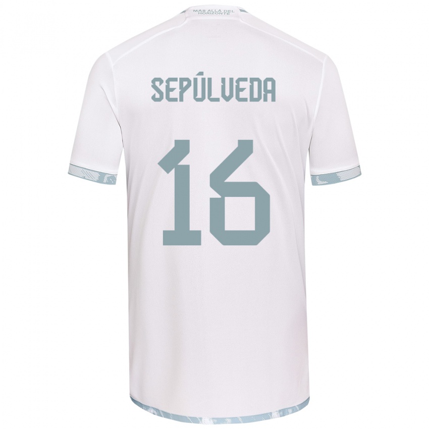 Børn Matías Sepúlveda #16 Hvid Grå Udebane Spillertrøjer 2024/25 Trøje T-Shirt