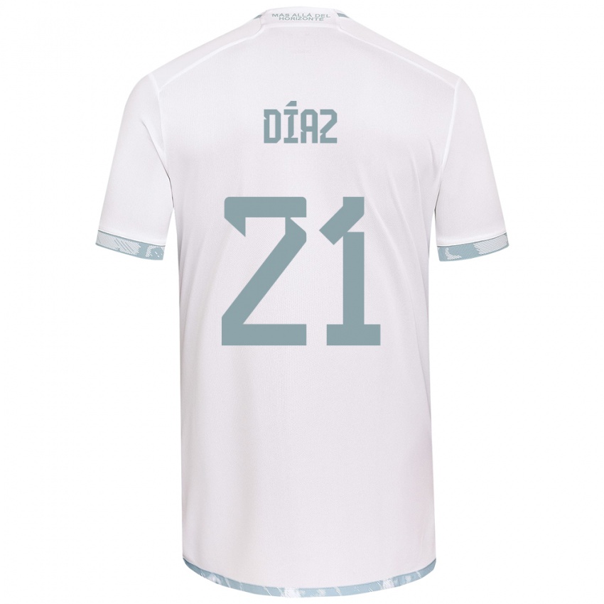 Børn Marcelo Díaz #21 Hvid Grå Udebane Spillertrøjer 2024/25 Trøje T-Shirt