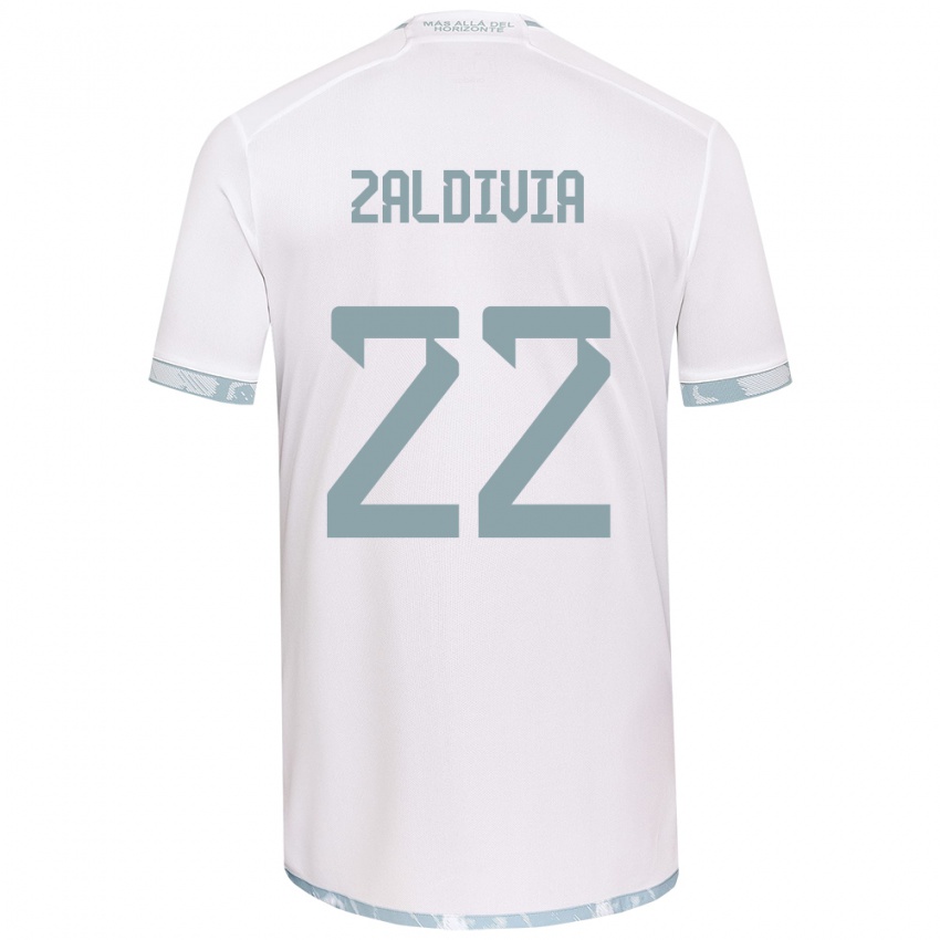 Børn Matías Zaldivia #22 Hvid Grå Udebane Spillertrøjer 2024/25 Trøje T-Shirt