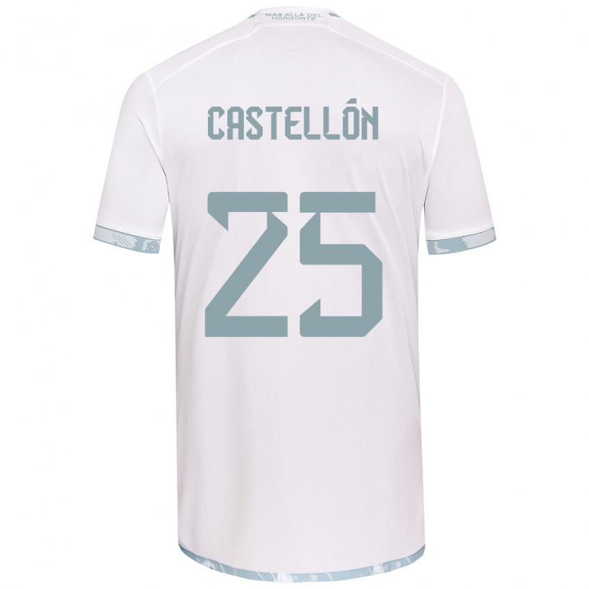 Børn Gabriel Castellón #25 Hvid Grå Udebane Spillertrøjer 2024/25 Trøje T-Shirt