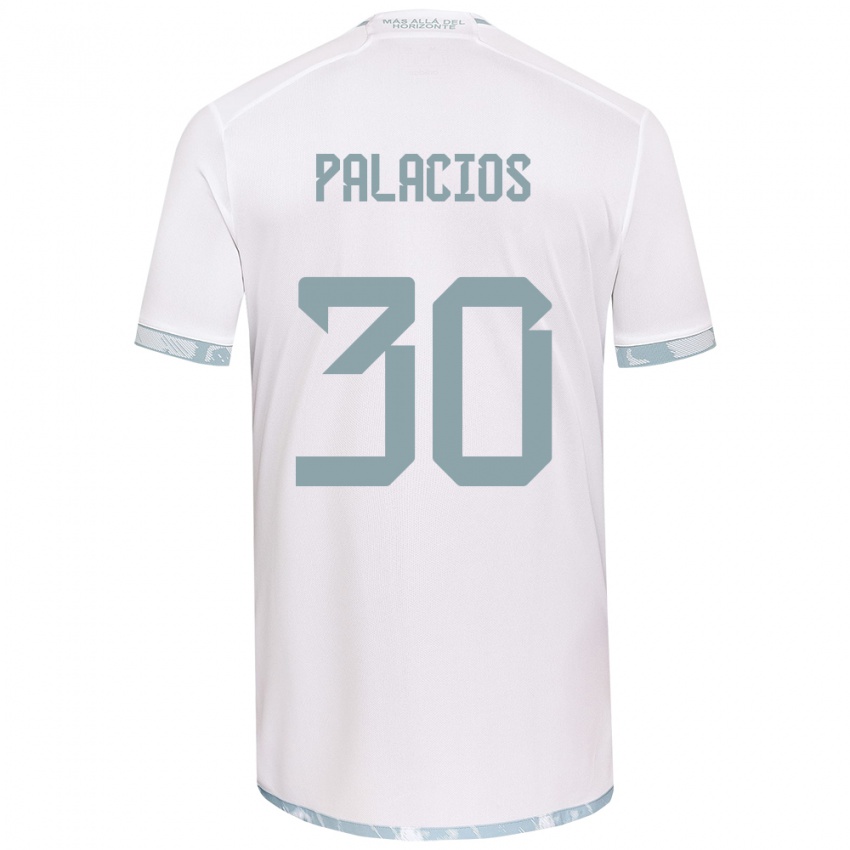 Børn Cristian Palacios #30 Hvid Grå Udebane Spillertrøjer 2024/25 Trøje T-Shirt