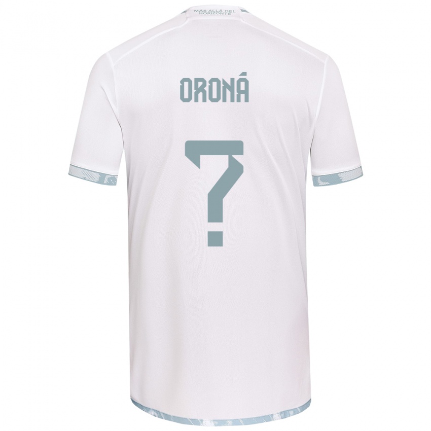 Børn Marco Oroná #0 Hvid Grå Udebane Spillertrøjer 2024/25 Trøje T-Shirt