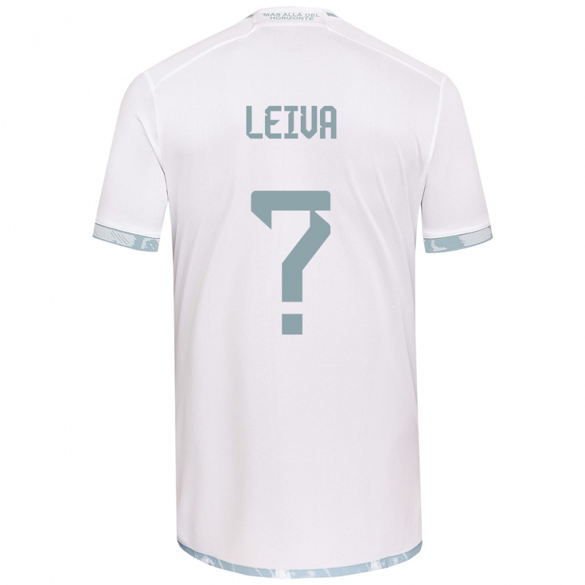 Børn Sergio Leiva #0 Hvid Grå Udebane Spillertrøjer 2024/25 Trøje T-Shirt