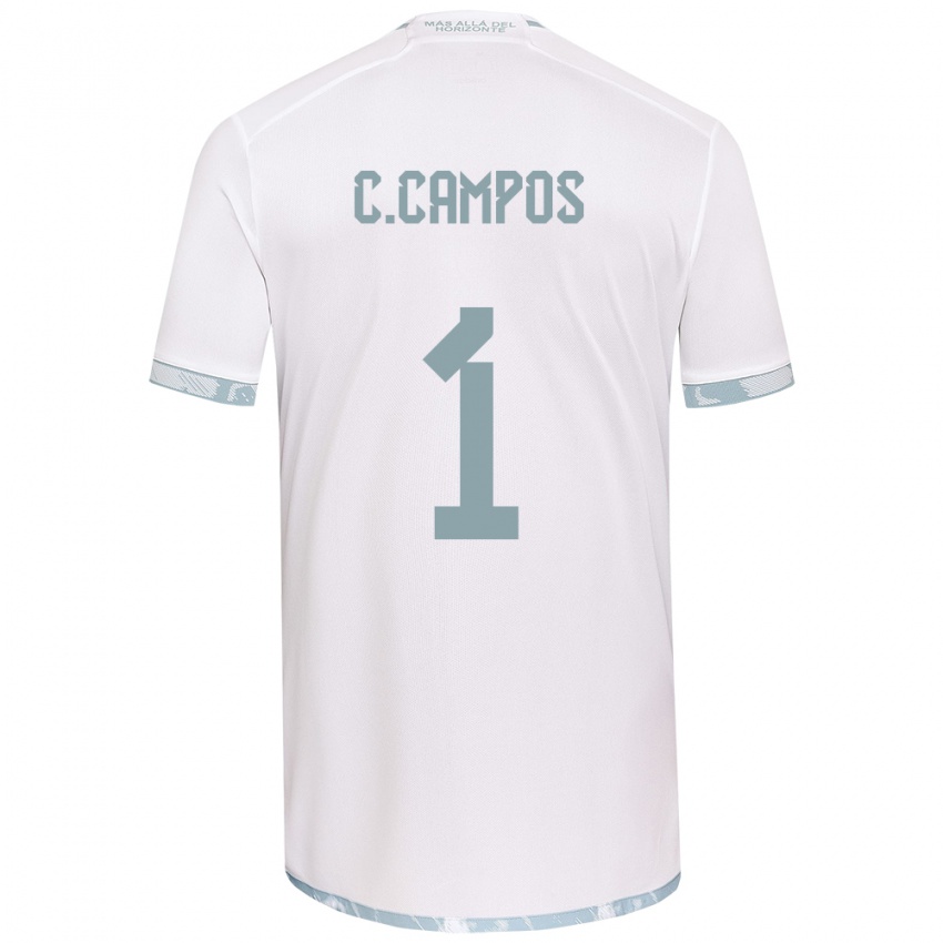 Børn Cristóbal Campos #1 Hvid Grå Udebane Spillertrøjer 2024/25 Trøje T-Shirt