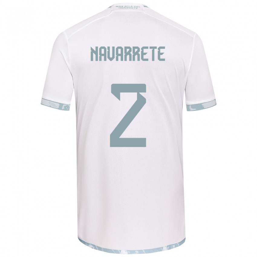 Børn Daniel Navarrete #2 Hvid Grå Udebane Spillertrøjer 2024/25 Trøje T-Shirt