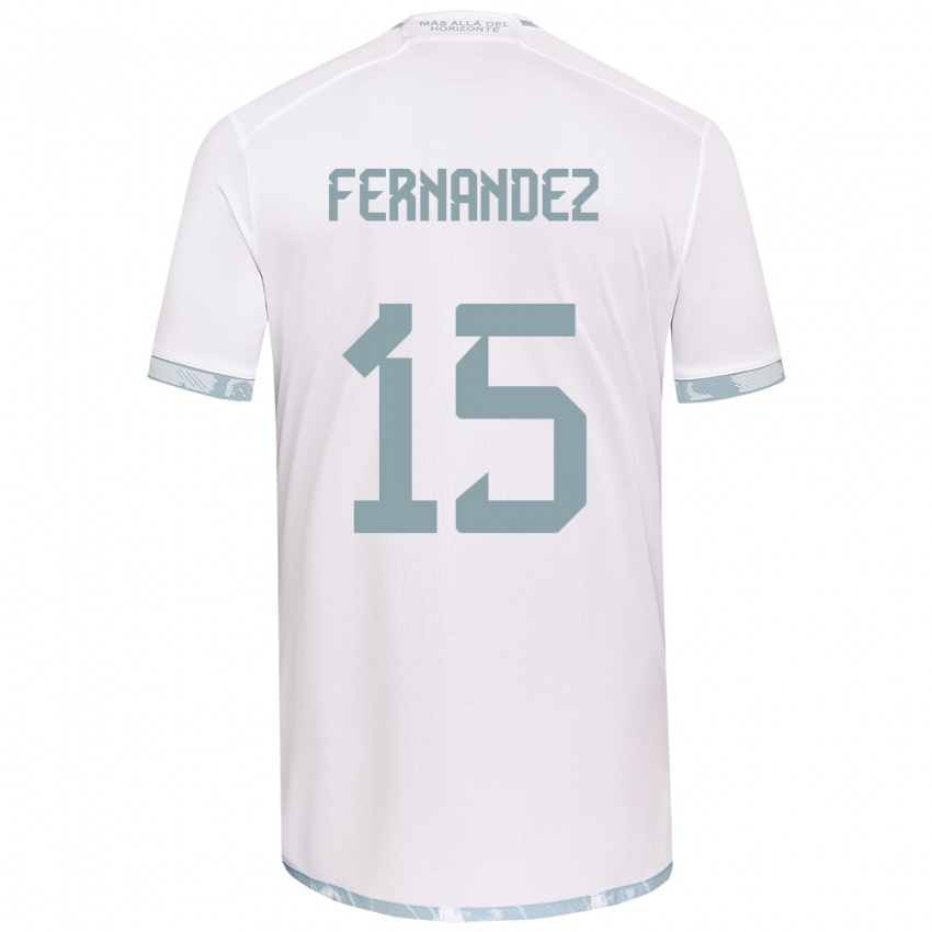 Børn Vicente Fernández #15 Hvid Grå Udebane Spillertrøjer 2024/25 Trøje T-Shirt