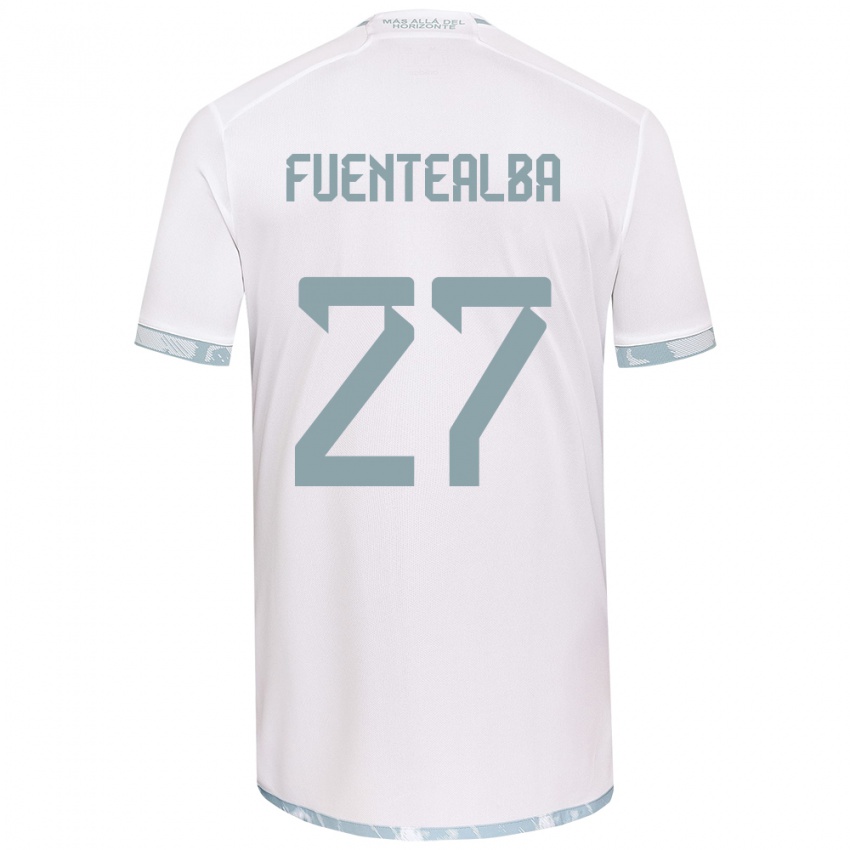 Børn Jeison Fuentealba #27 Hvid Grå Udebane Spillertrøjer 2024/25 Trøje T-Shirt