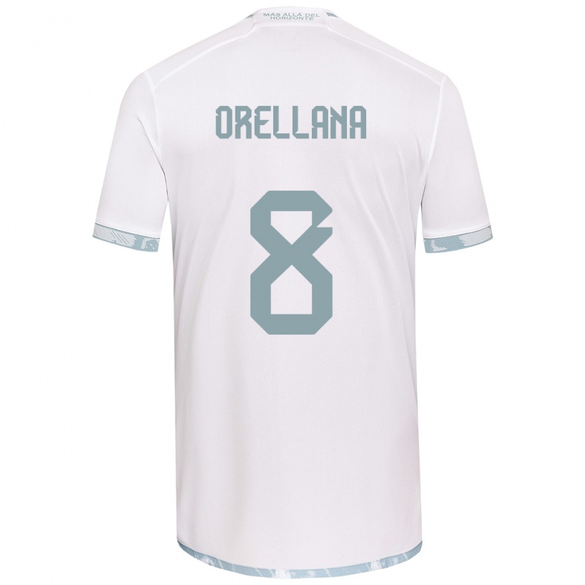 Børn Denisse Orellana #8 Hvid Grå Udebane Spillertrøjer 2024/25 Trøje T-Shirt