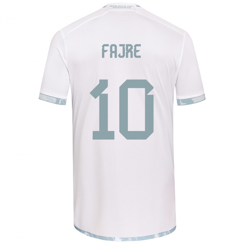 Børn Nicole Fajre #10 Hvid Grå Udebane Spillertrøjer 2024/25 Trøje T-Shirt