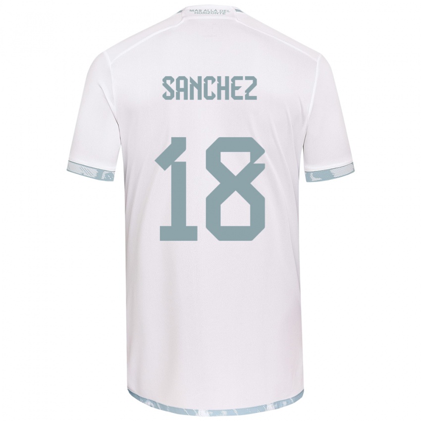 Børn Bárbara Sánchez #18 Hvid Grå Udebane Spillertrøjer 2024/25 Trøje T-Shirt