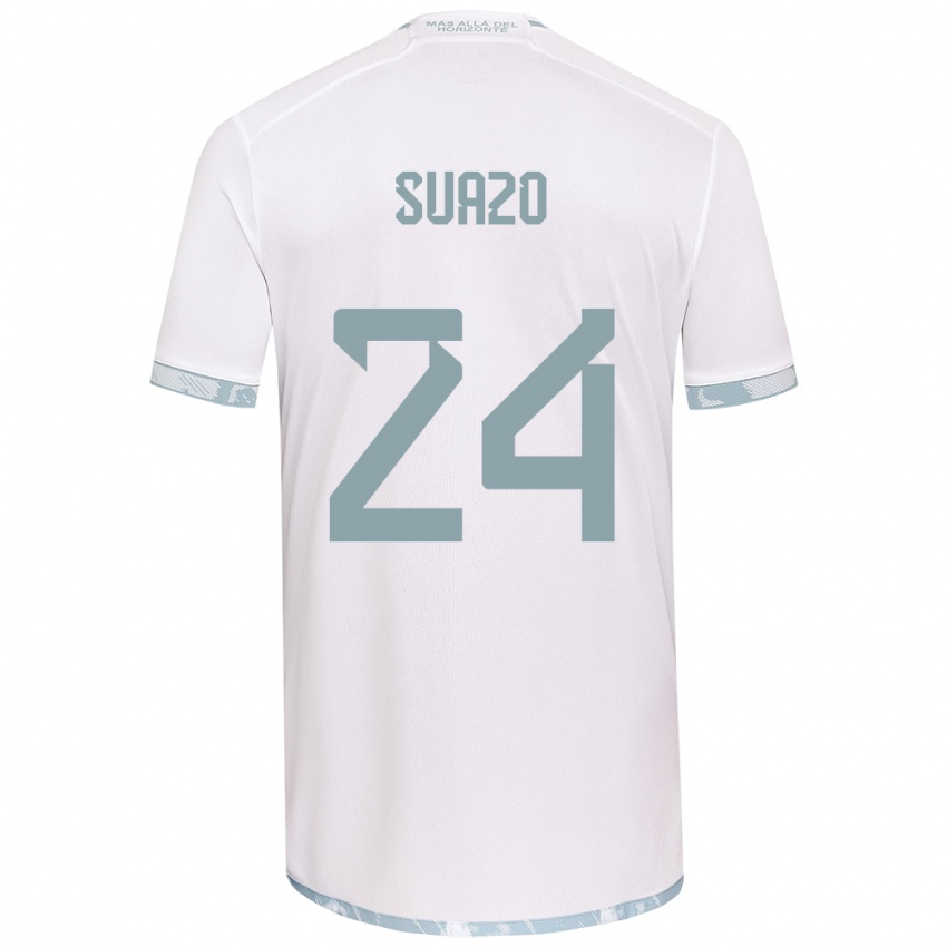 Børn Arantza Suazo #24 Hvid Grå Udebane Spillertrøjer 2024/25 Trøje T-Shirt