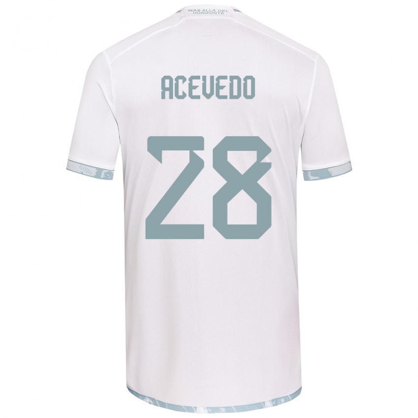 Børn Florencia Acevedo #28 Hvid Grå Udebane Spillertrøjer 2024/25 Trøje T-Shirt