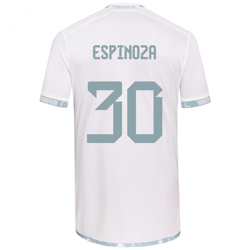 Børn Isidora Espinoza #30 Hvid Grå Udebane Spillertrøjer 2024/25 Trøje T-Shirt