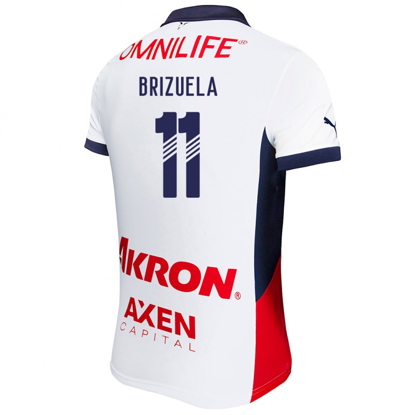 Børn Isaác Brizuela #11 Hvid Rød Blå Udebane Spillertrøjer 2024/25 Trøje T-Shirt