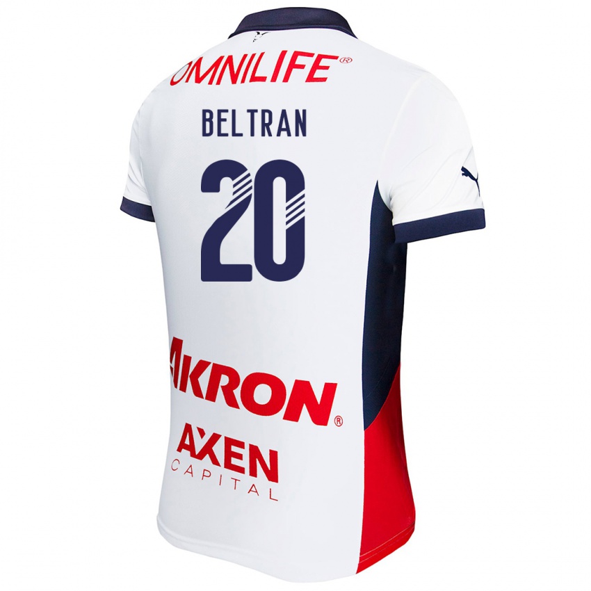 Børn Fernando Beltrán #20 Hvid Rød Blå Udebane Spillertrøjer 2024/25 Trøje T-Shirt