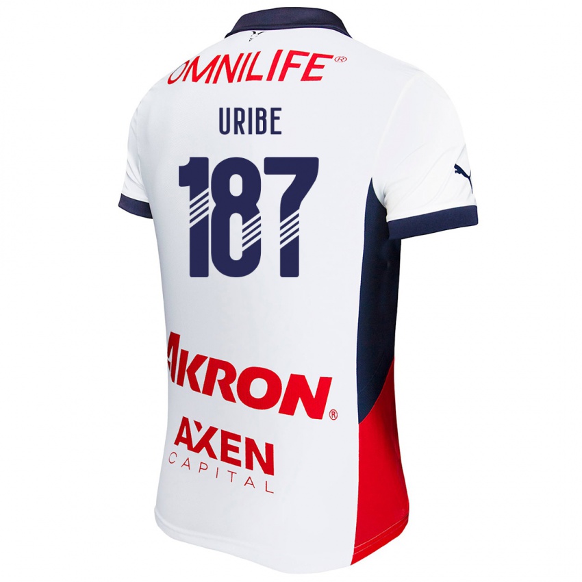 Børn Juan Uribe #187 Hvid Rød Blå Udebane Spillertrøjer 2024/25 Trøje T-Shirt