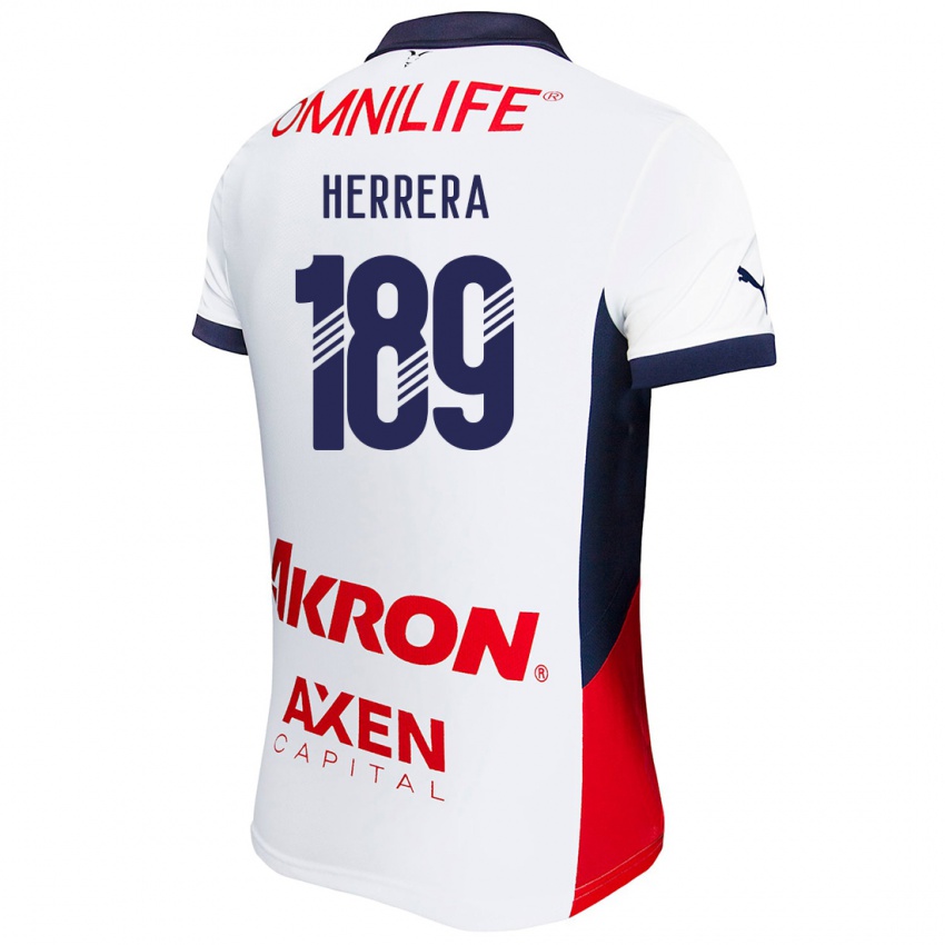 Børn Antonio Herrera #189 Hvid Rød Blå Udebane Spillertrøjer 2024/25 Trøje T-Shirt