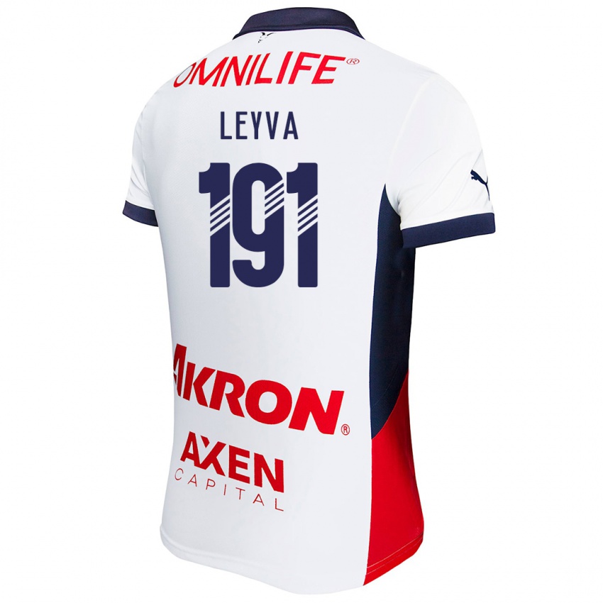 Børn Axel Leyva #191 Hvid Rød Blå Udebane Spillertrøjer 2024/25 Trøje T-Shirt