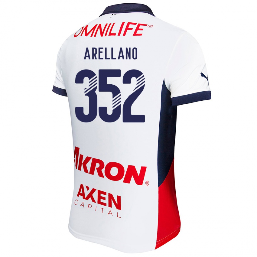 Børn Santiago Arellano #352 Hvid Rød Blå Udebane Spillertrøjer 2024/25 Trøje T-Shirt