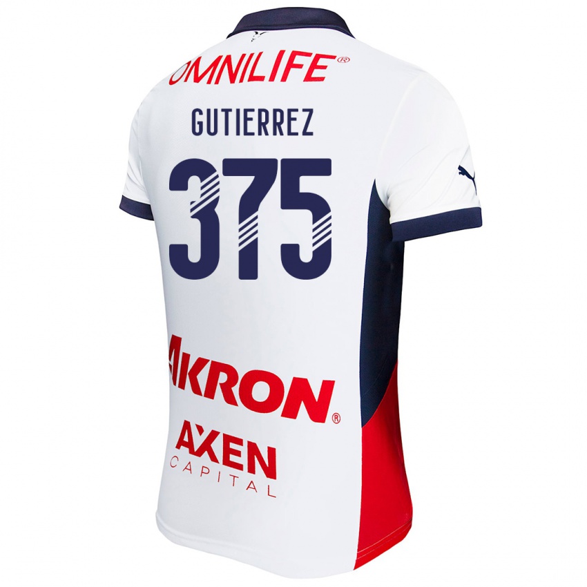 Børn Gerson Gutiérrez #375 Hvid Rød Blå Udebane Spillertrøjer 2024/25 Trøje T-Shirt