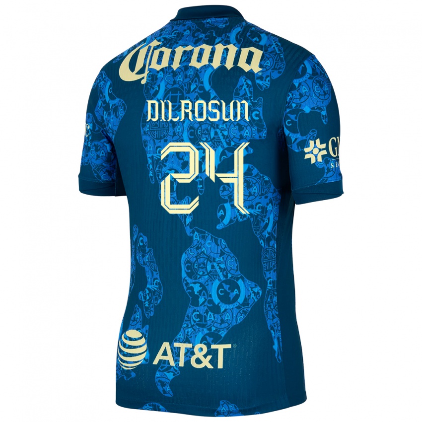 Børn Javairô Dilrosun #24 Blå Gul Udebane Spillertrøjer 2024/25 Trøje T-Shirt