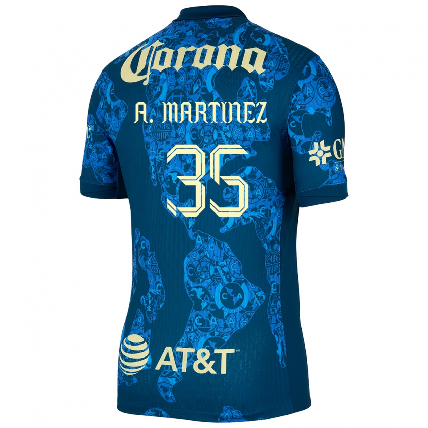 Børn Arturo Martínez #35 Blå Gul Udebane Spillertrøjer 2024/25 Trøje T-Shirt