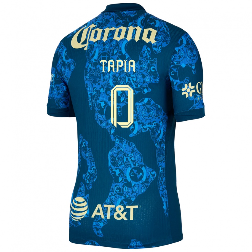 Børn Leonardo Tapia #0 Blå Gul Udebane Spillertrøjer 2024/25 Trøje T-Shirt