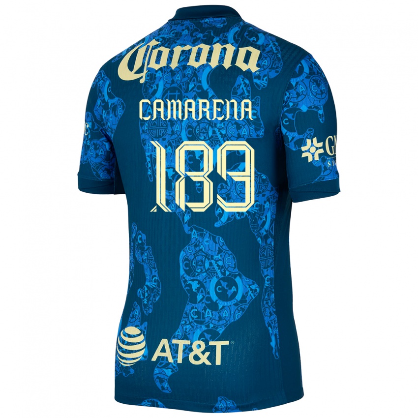 Børn Luis Camarena #189 Blå Gul Udebane Spillertrøjer 2024/25 Trøje T-Shirt