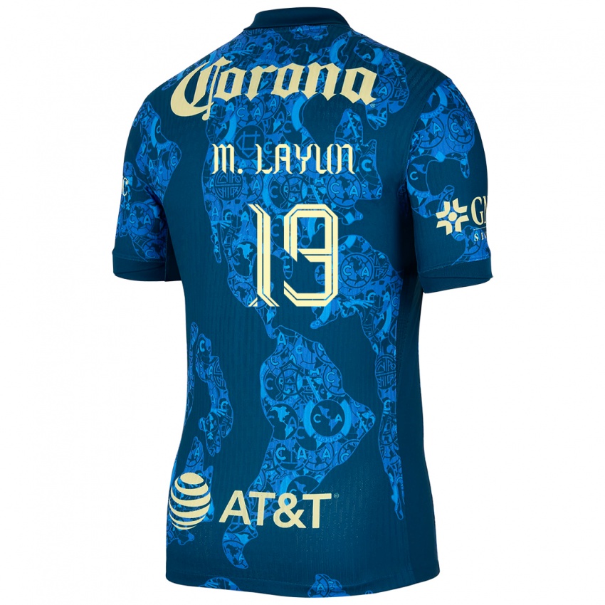 Børn Miguel Layun #19 Blå Gul Udebane Spillertrøjer 2024/25 Trøje T-Shirt